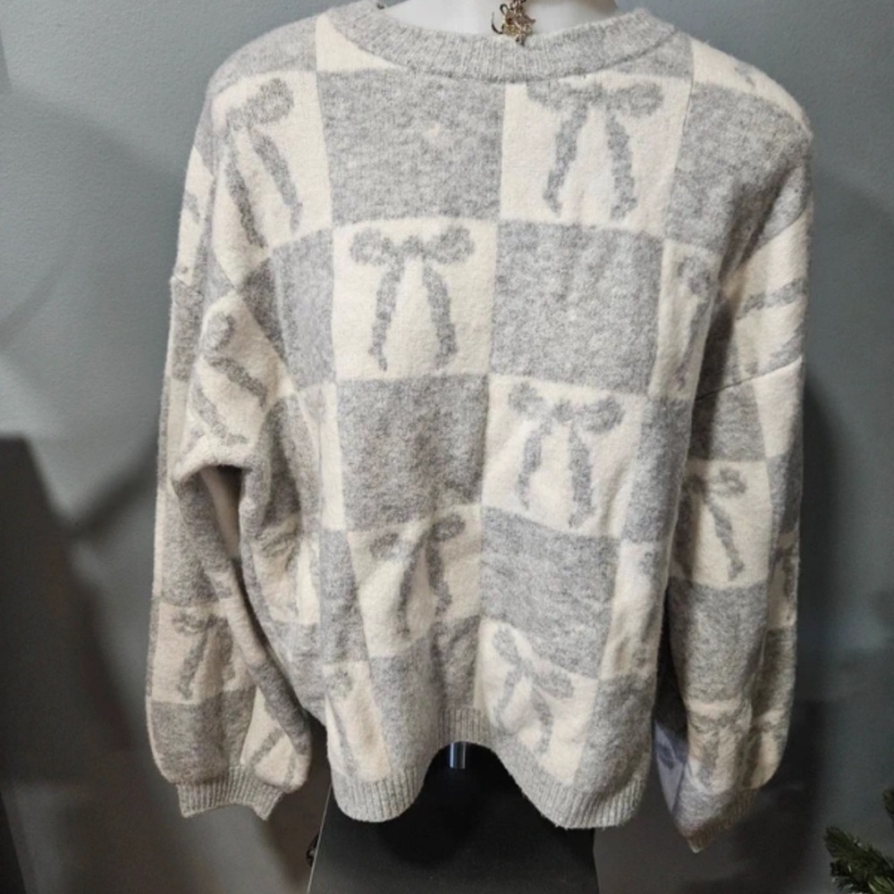 a new day Gray and Cream Sweater